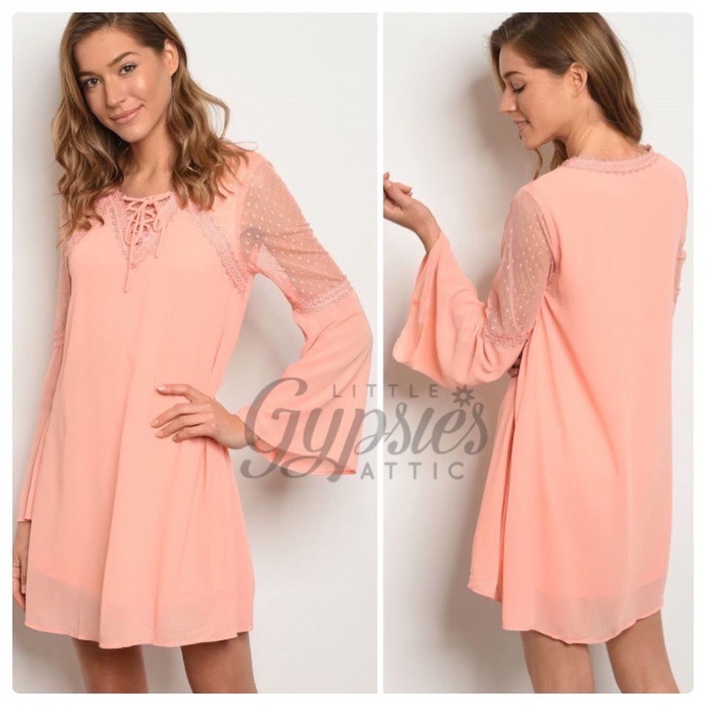 Peach Love and Lace Tunic Dress - Picture 3 of 10